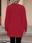 Women's Open Front Cardigan, Ribbed Knit Layering Cardigan