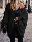 Women's Open Front Cardigan, Ribbed Knit Layering Cardigan