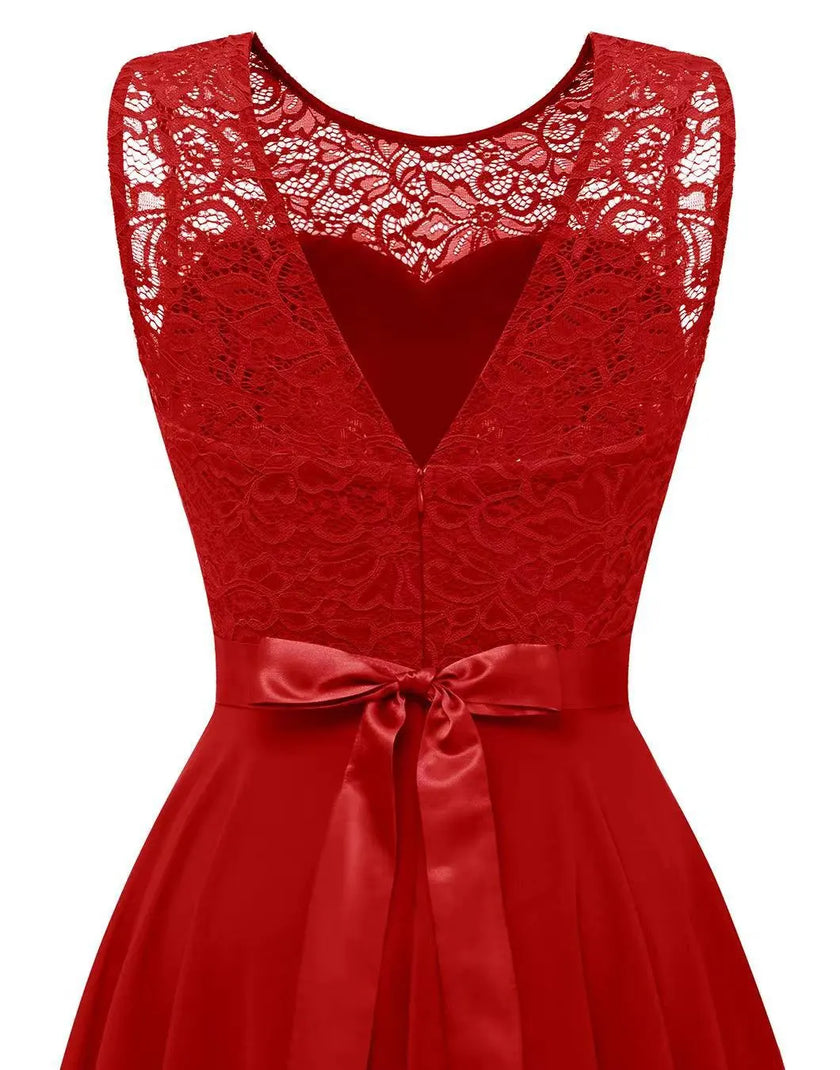 Women's Wedding Guest Dress, High Low Sleeveless Party Dress, XS-3XL