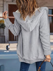 Women's Hooded Cardigan, Plush Lined Button Front Cardigan with Pockets, S-L