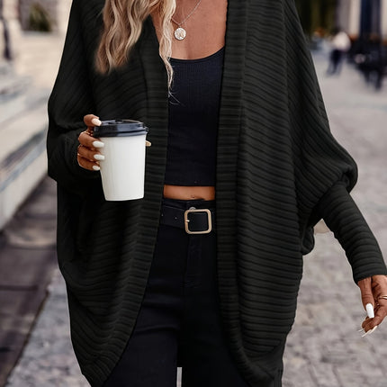 Women's open front ribbed cardigan