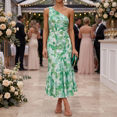 Floral One Shoulder Maxi Dress