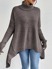 Women's Turtleneck Sweater, Relaxed High Neck Knit, S-2XL