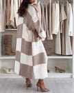 Checkerboard Chunky Knit Cardigan