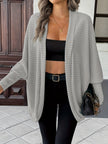 Women's Open Front Cardigan, Ribbed Knit Layering Cardigan