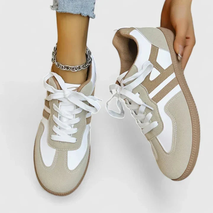 Piper Retro Colorblock Low Top Sneakers in Khaki
