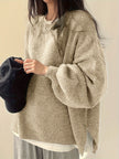 Women's Drop Shoulder Sweater, Relaxed Knit Pullover, S-2XL