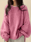 Women's Drop Shoulder Sweater, Relaxed Knit Pullover, S-2XL