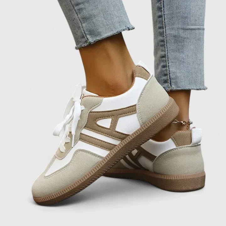 Piper Retro Colorblock Low Top Sneakers in Khaki