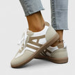 Piper Retro Colorblock Low Top Sneakers in Khaki