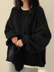Women's Drop Shoulder Sweater, Relaxed Knit Pullover, S-2XL
