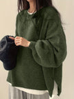 Women's Drop Shoulder Sweater, Relaxed Knit Pullover, S-2XL