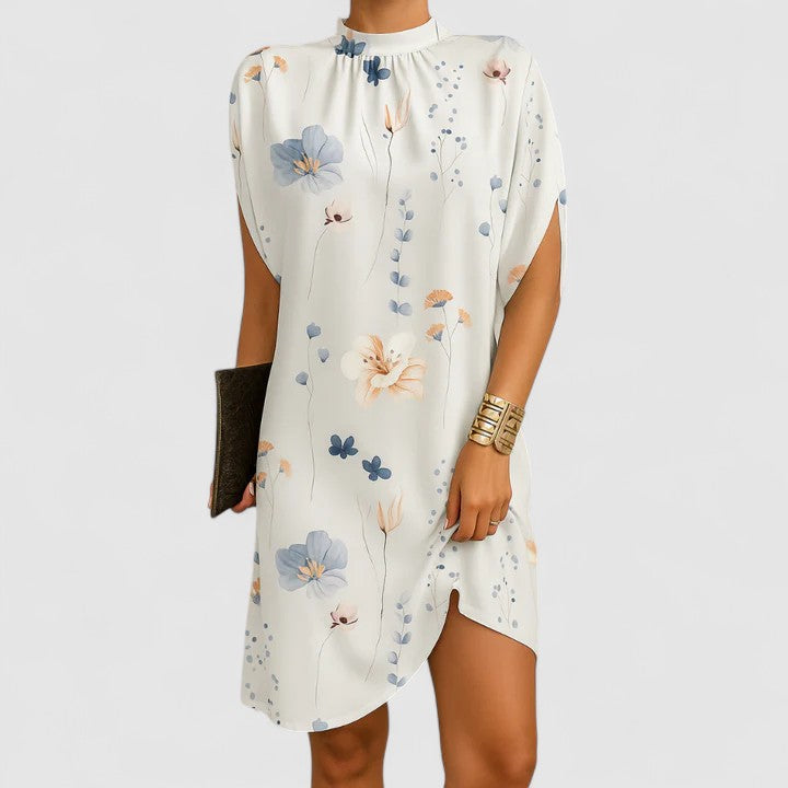 Rosie Mock Neck Split Sleeve Midi Dress