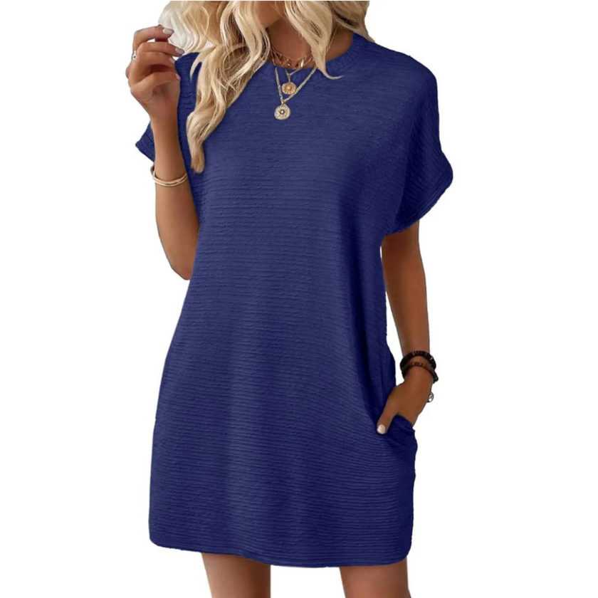 Maggie Short Sleeve T Shirt Dress with Pockets
