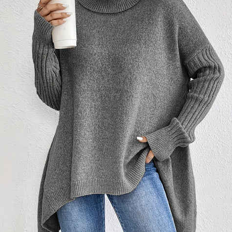 Women's relaxed turtleneck sweater