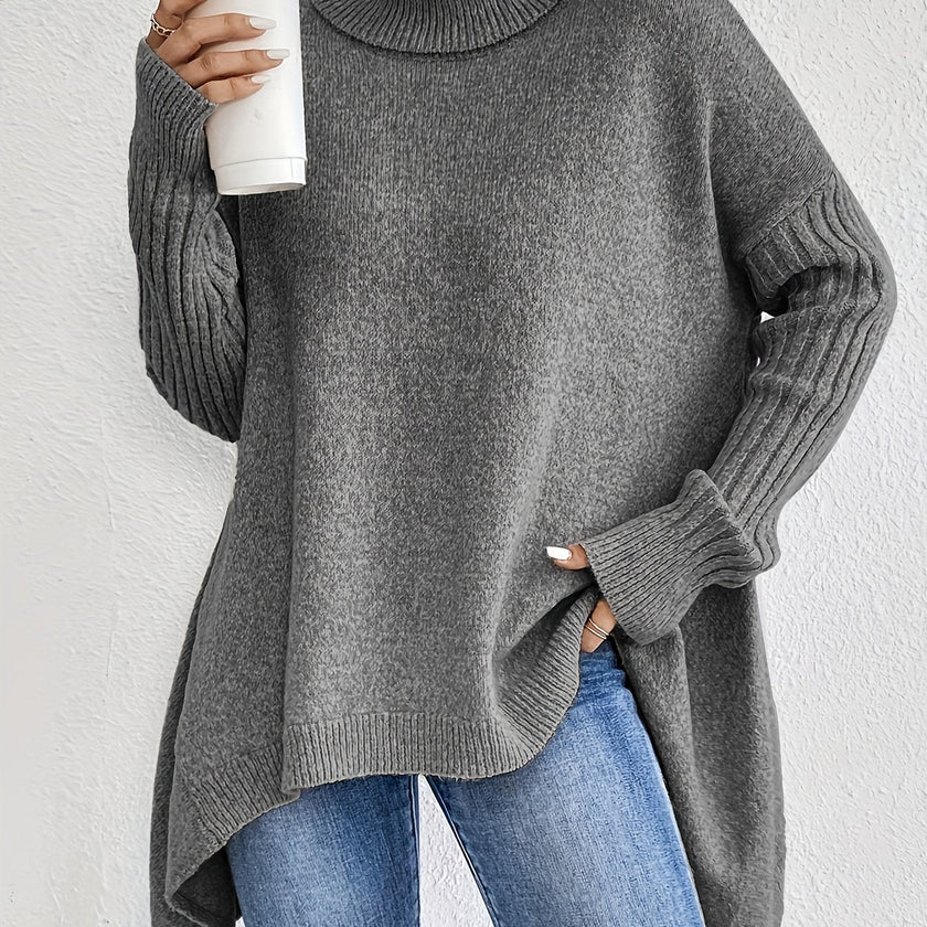 Women's relaxed turtleneck sweater