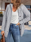 Women's Hooded Cardigan, Plush Lined Button Front Cardigan with Pockets, S-L