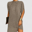 Rosie Mock Neck Split Sleeve Midi Dress