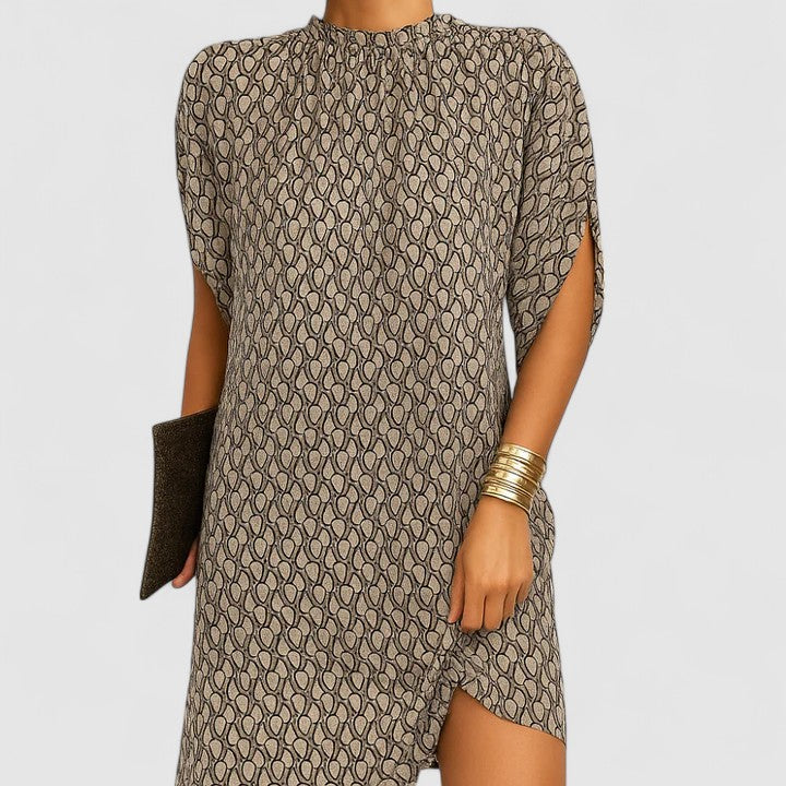 Rosie Mock Neck Split Sleeve Midi Dress