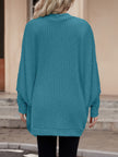 Women's Open Front Cardigan, Ribbed Knit Layering Cardigan