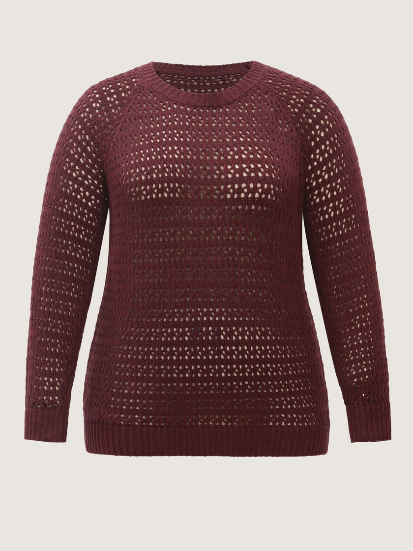 Cable Knit Cut Out Pullover Sweater