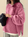 Women's Drop Shoulder Sweater, Relaxed Knit Pullover, S-2XL