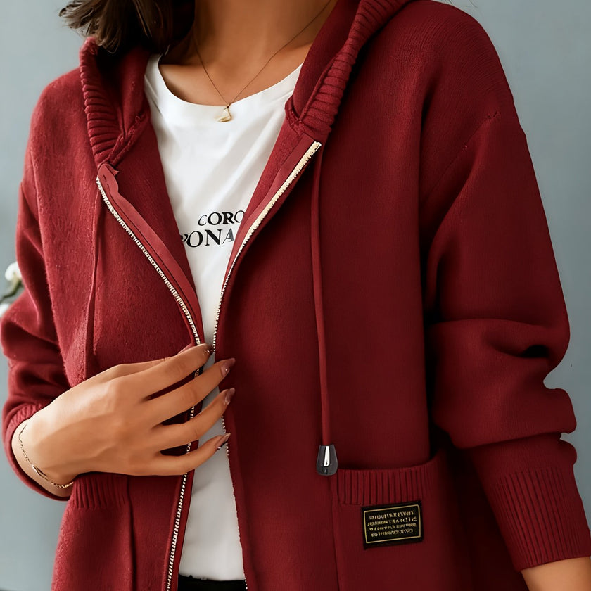 Women's zip up hooded cardigan