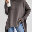 Women's Turtleneck Sweater, Relaxed High Neck Knit, S-2XL