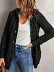 Women's Hooded Cardigan, Plush Lined Button Front Cardigan with Pockets, S-L