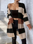 Women's Longline Cardigan, Colorblock Knit Duster, S-2XL