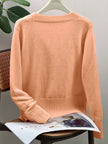 Women's Button Up Cardigan, V Neck Knit Cardigan with Heart Buttons, S-XL