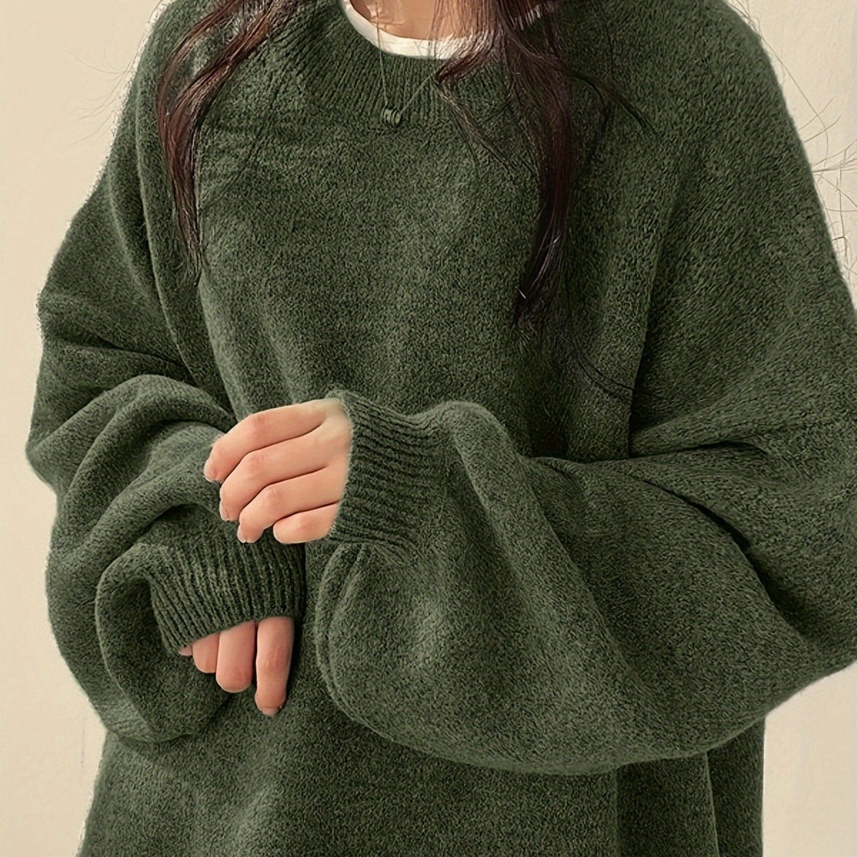 Women's Drop Shoulder Sweater, Relaxed Knit Pullover, S-2XL