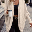 Women's Open Front Cardigan, Ribbed Knit Layering Cardigan