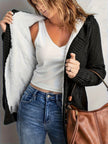 Women's Hooded Cardigan, Plush Lined Button Front Cardigan with Pockets, S-L