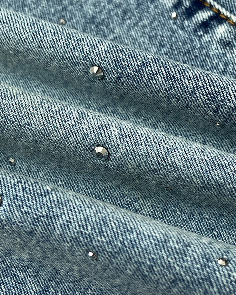 Rhinestone Flared Jeans