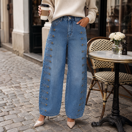 Distressed Y2K Wide Leg Jeans