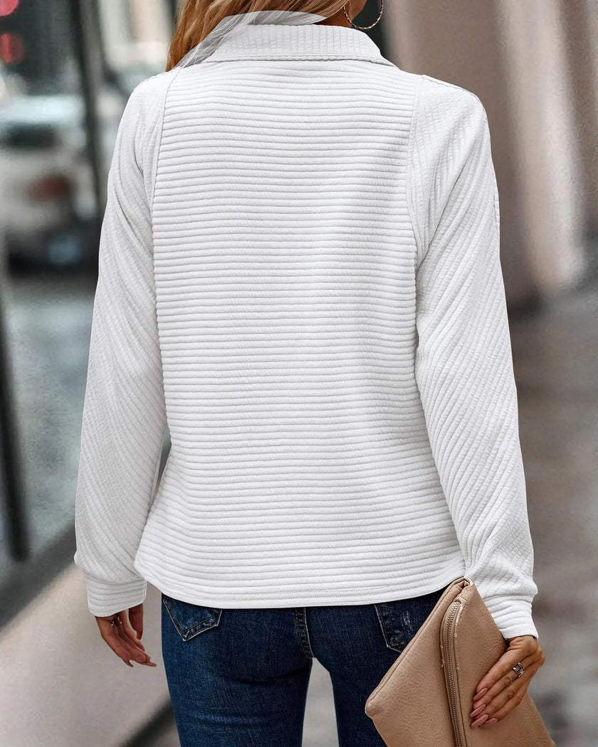 Evangeline Quarter Zip Knit Sweater