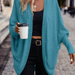 Women's Open Front Cardigan, Ribbed Knit Layering Cardigan