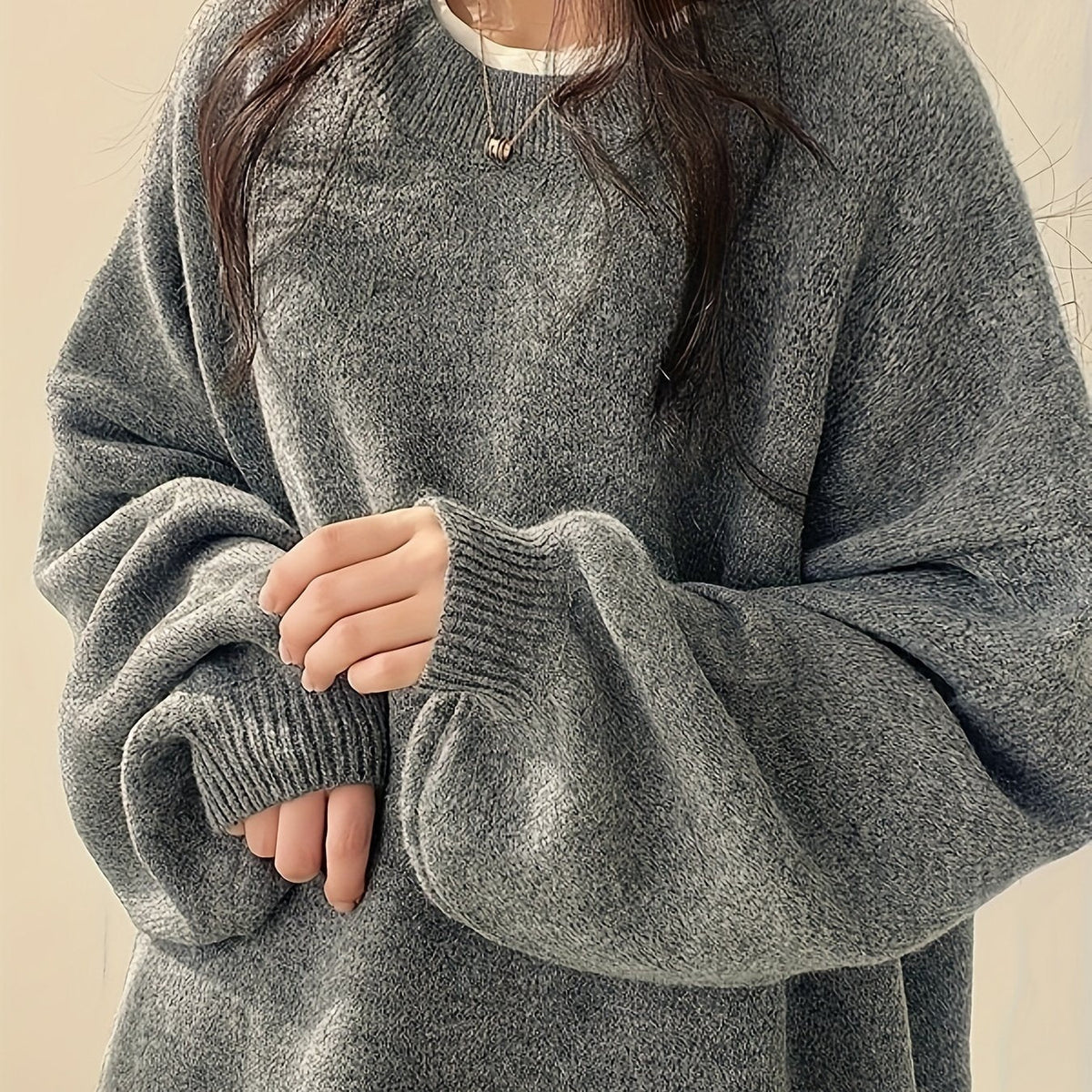 Women's drop shoulder knit pullover