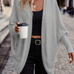 Women's Open Front Cardigan, Ribbed Knit Layering Cardigan
