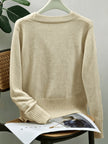 Women's Button Up Cardigan, V Neck Knit Cardigan with Heart Buttons, S-XL