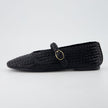 Bistro Woven Flats with Buckle Strap