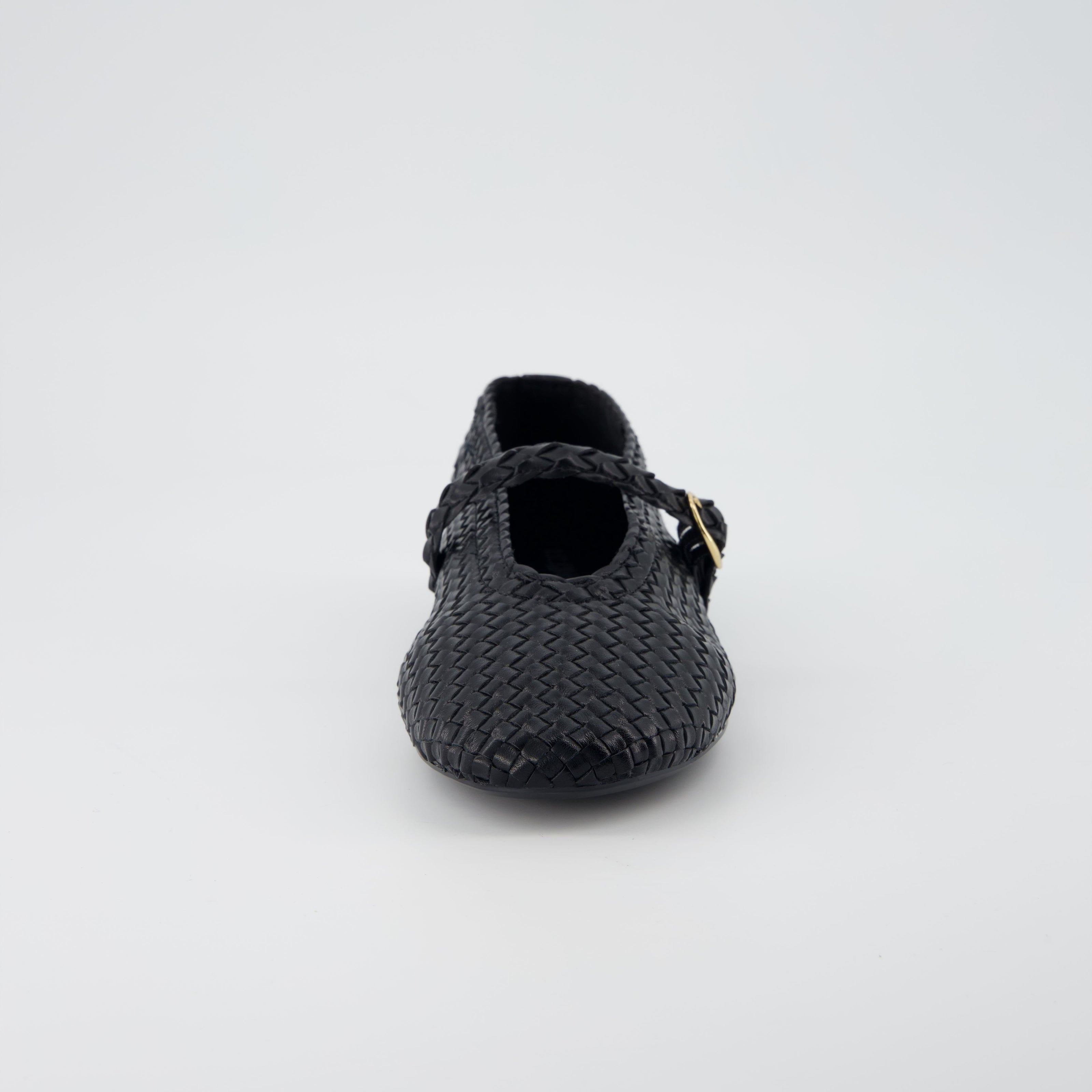 Bistro Woven Flats with Buckle Strap