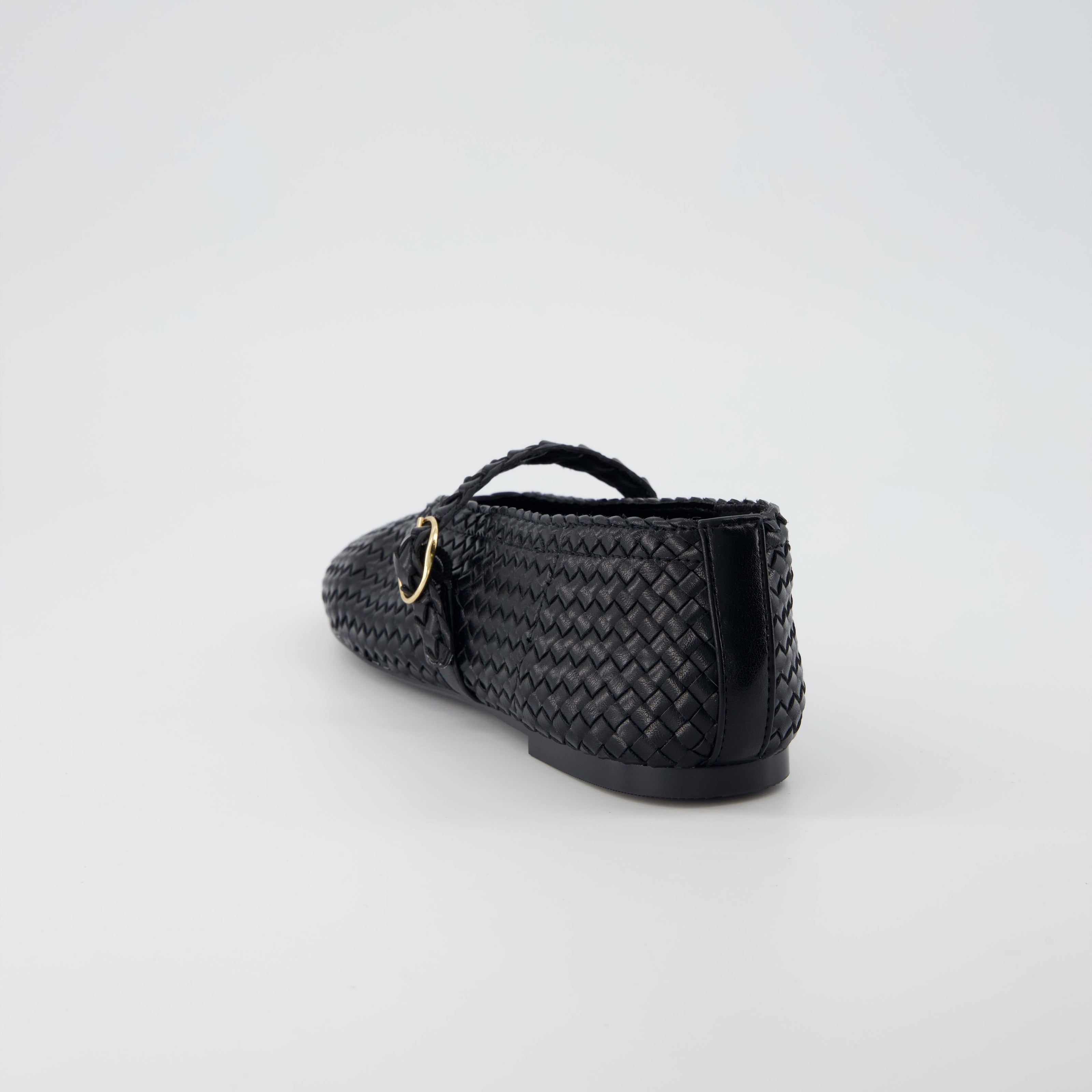 Bistro Woven Flats with Buckle Strap