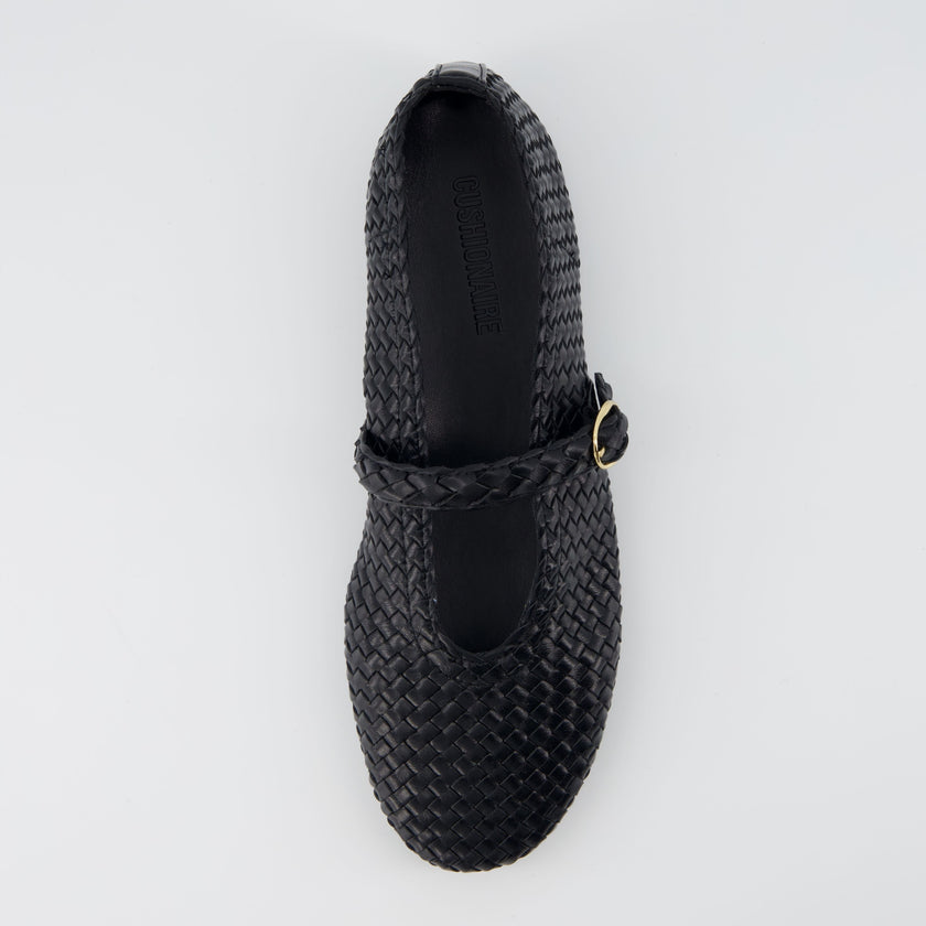 Bistro Woven Flats with Buckle Strap