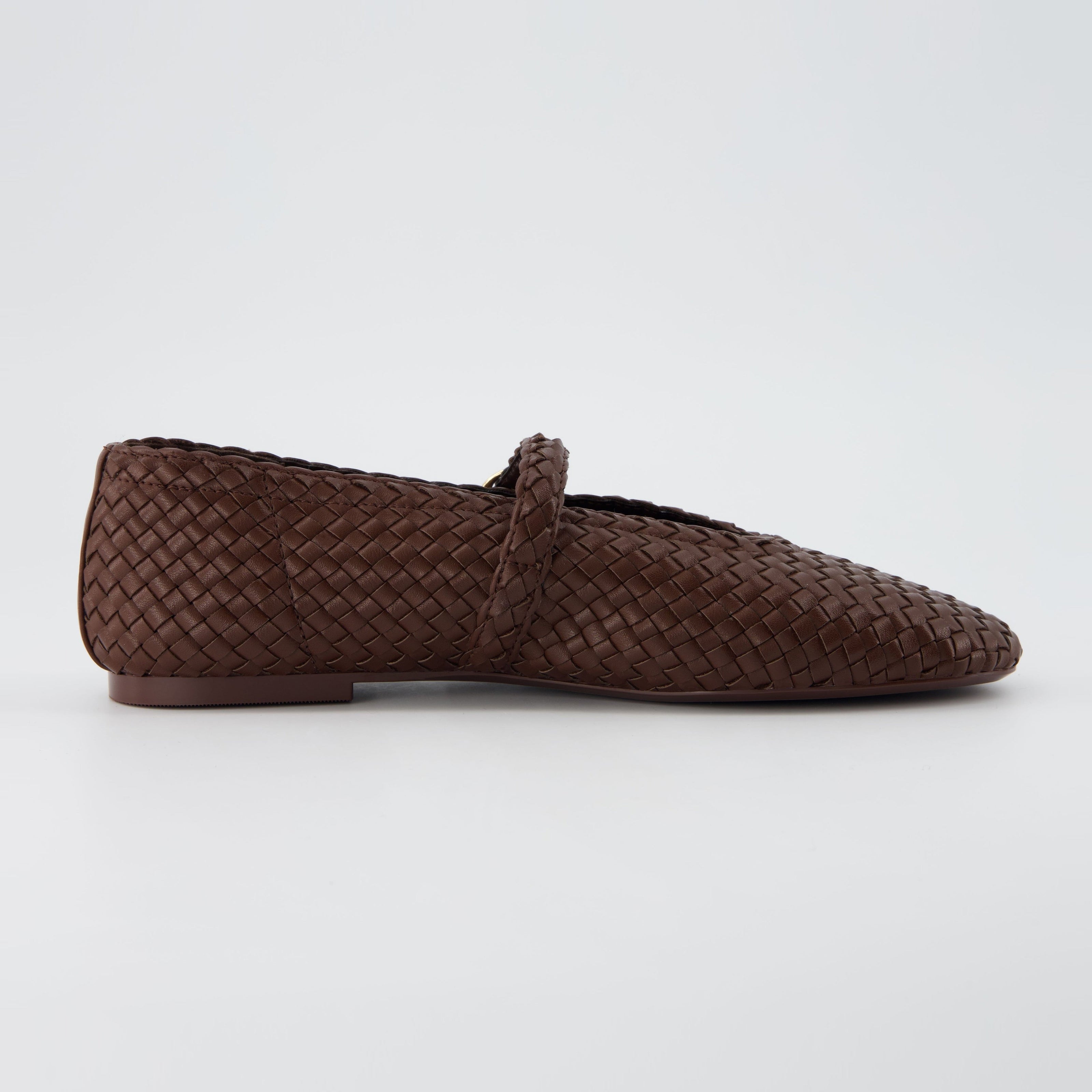 Bistro Woven Flats with Buckle Strap