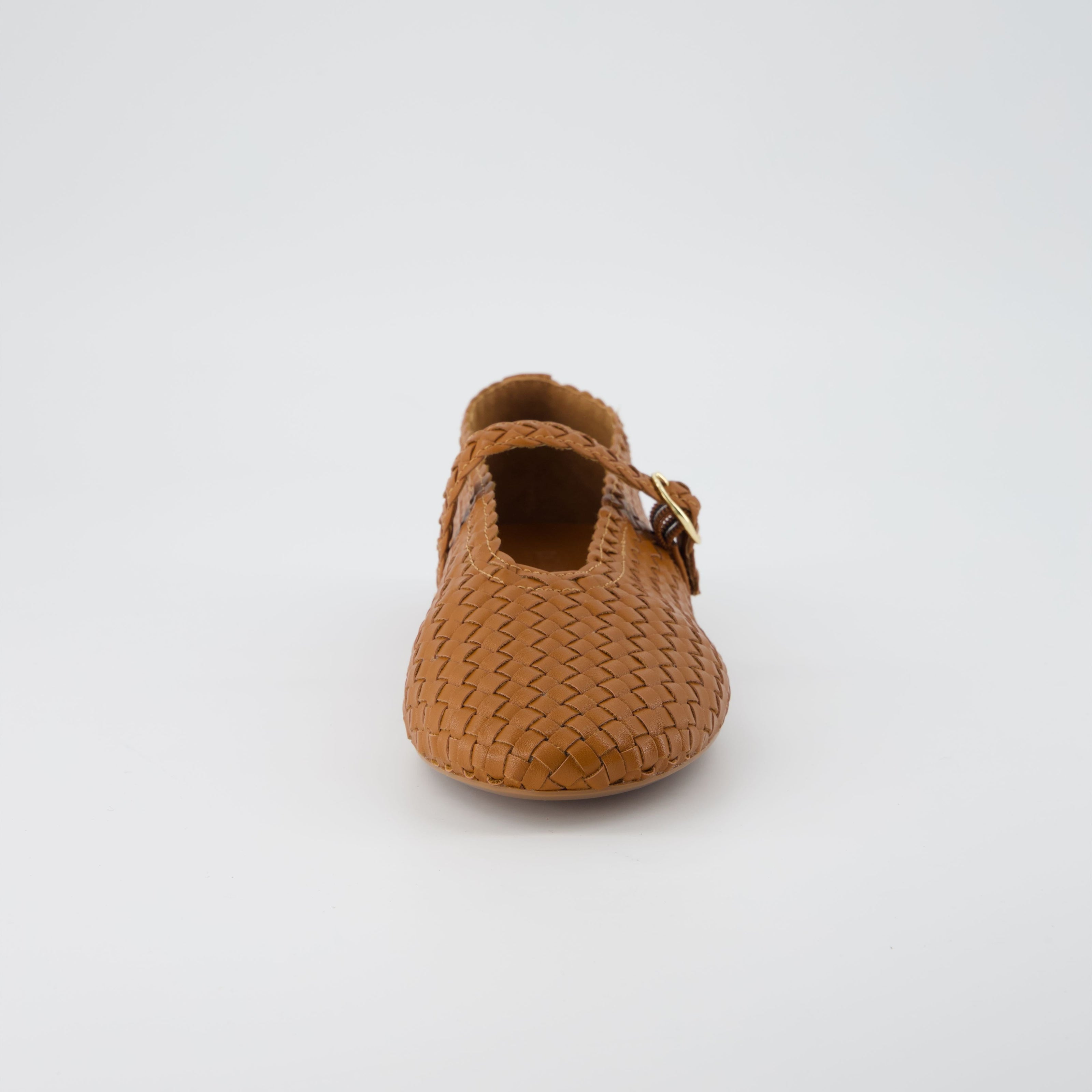 Bistro Woven Flats with Buckle Strap