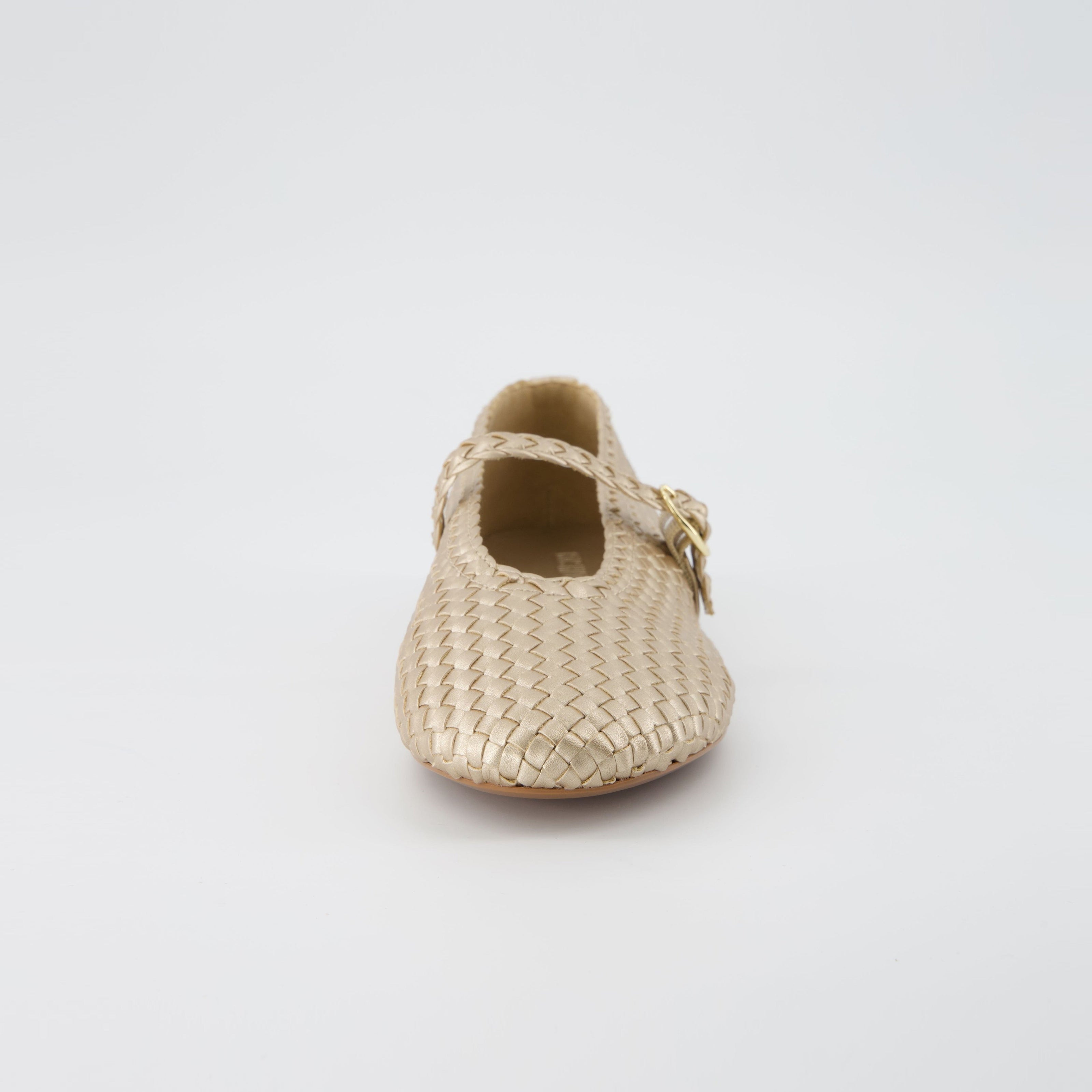 Bistro Woven Flats with Buckle Strap
