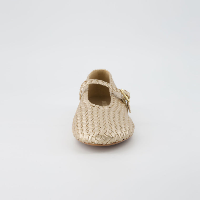 Bistro Woven Flats with Buckle Strap