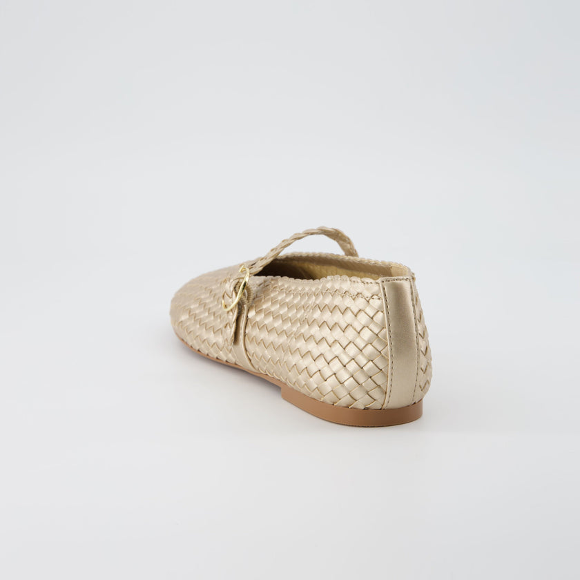 Bistro Woven Flats with Buckle Strap